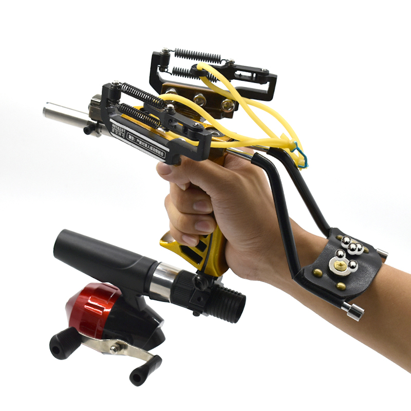 Drone Xl Rc - อัพเกรดมือถือโลหะ Slingshot ยางที่มีตกปลา Reel ที่มีประสิทธิภาพการล่าสัตว์และตกปลากลางแจ้ง Gadget