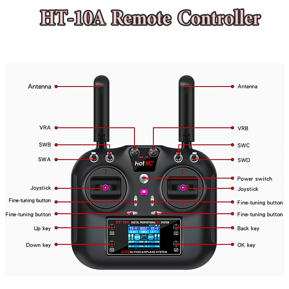 Hotrc Hot RC HT-10A HT10A รีโม - Drone Rc Parts บทวิจารณ์และราคา